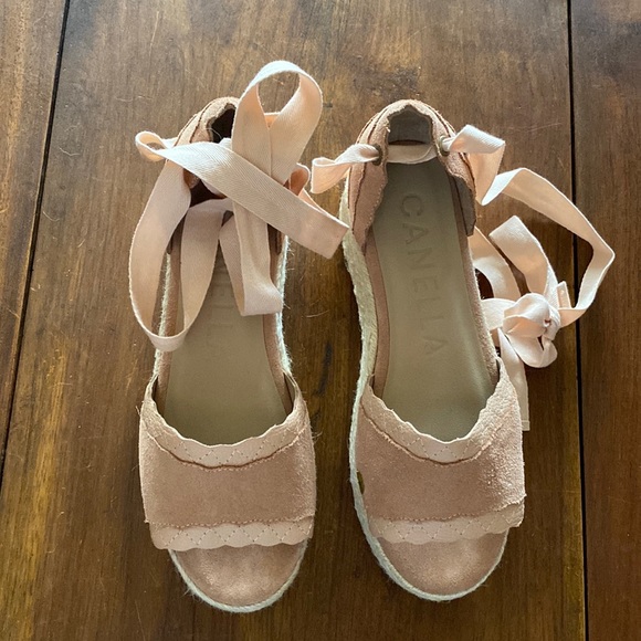 New: Canella Brand Espadrilles in soft pink size 7 - Picture 1 of 6